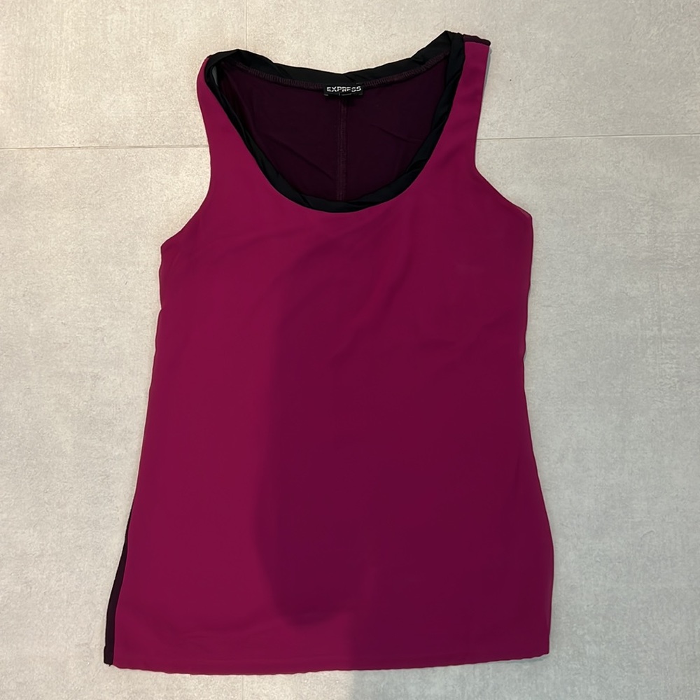 EXPRESS Women size XS dark purple black and pink sleeveless top blouse